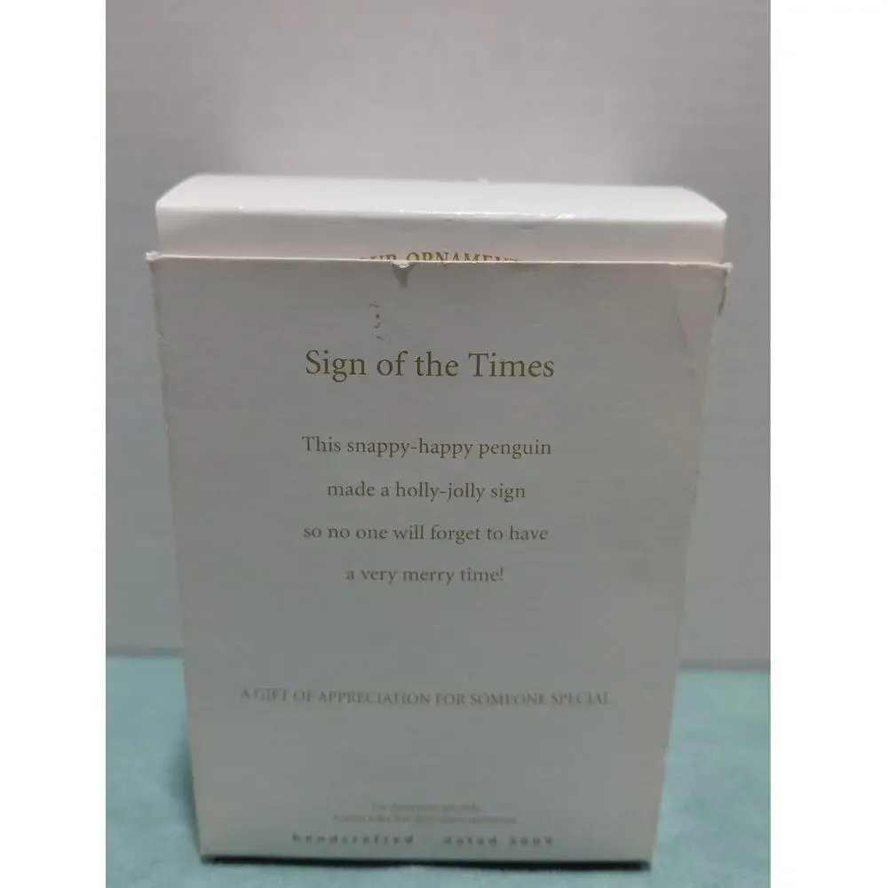 Hallmark Keepsake Christmas Ornament Sign of the Times Penguin 2009